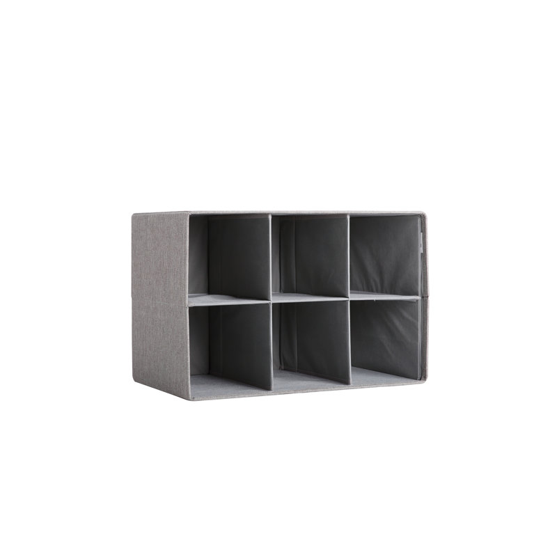 Inbox Zero Blush Linen Cube Organizer Shelf With 6 Storage Bins